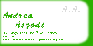 andrea aszodi business card